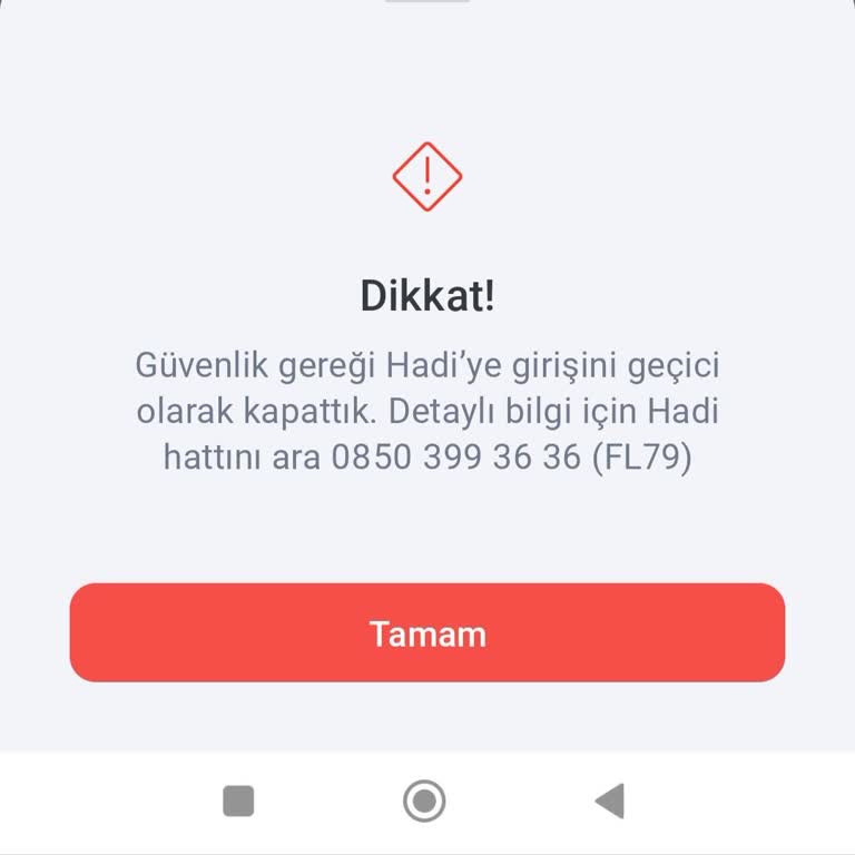 Hadi Uygulamasında Giriş Sorunu
