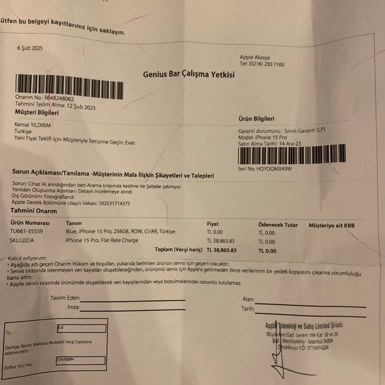 Apple İphone 15 Pro'da Bitmeyen Arıza Ve Oyalama