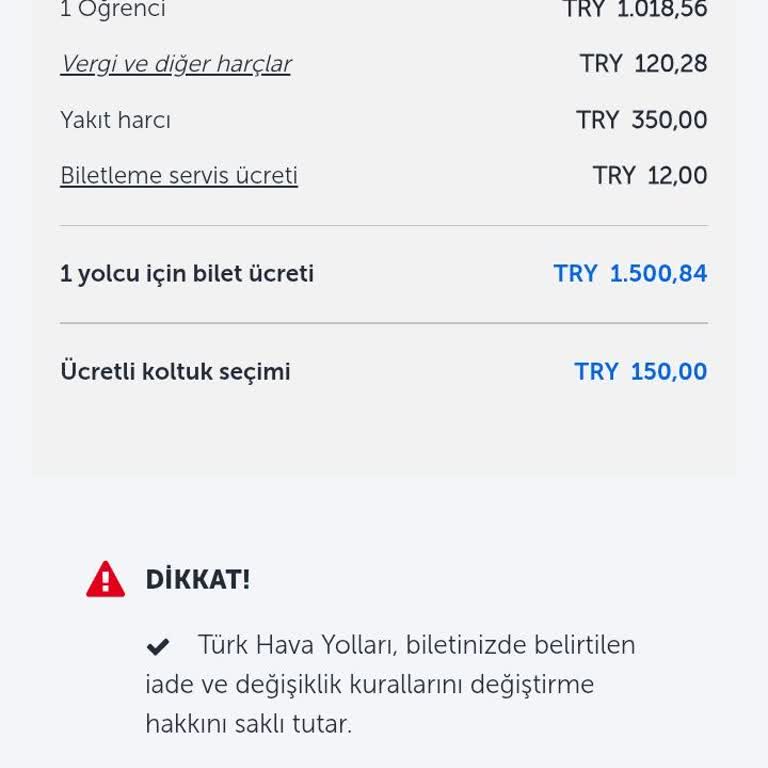 Ekstra Koltuk Ücreti İadesi Hakkında Mağduriyet