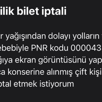 Biletinial.com Bilet İptal Talebine Olumsuz Yanıt