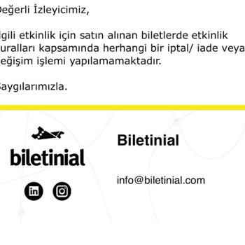 Biletinial.com Bilet İptal Talebine Olumsuz Yanıt
