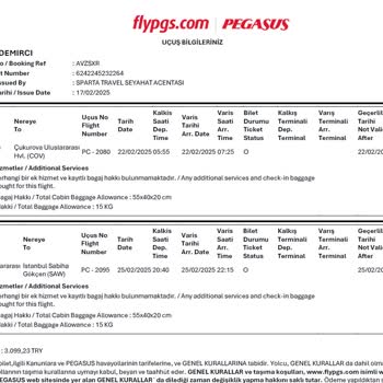 Pegasus'un Uçuş Değişikliği Ve Fahiş Fiyat Politikası