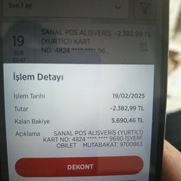 Obilet Uygulamasında Alınamayan Bilet Ve Çekilen Para