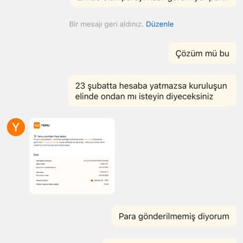 Temu'dan İade Edilmeyen Para Ve Yanıltıcı Yanıtlar