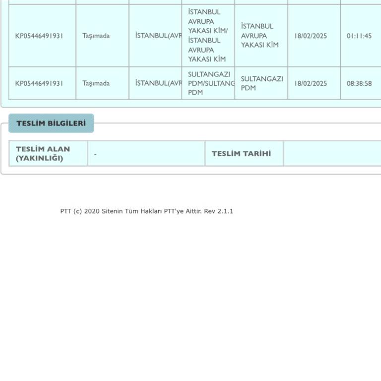 PTT Kargo Teslimatında Gecikme Ve İletişim Sorunu