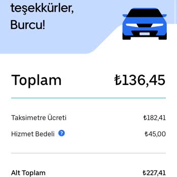 Uber Yolculuğunda Fazla Ücret Alınması Ve İletişim Sorunu