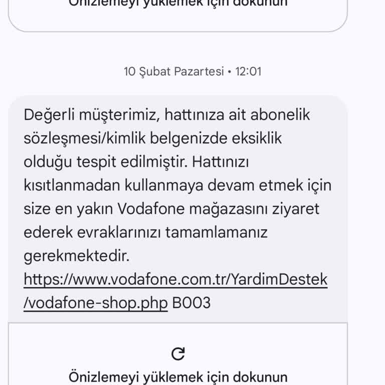 Vodafone Hattımın Kısıtlanması Mağdur Ediyor