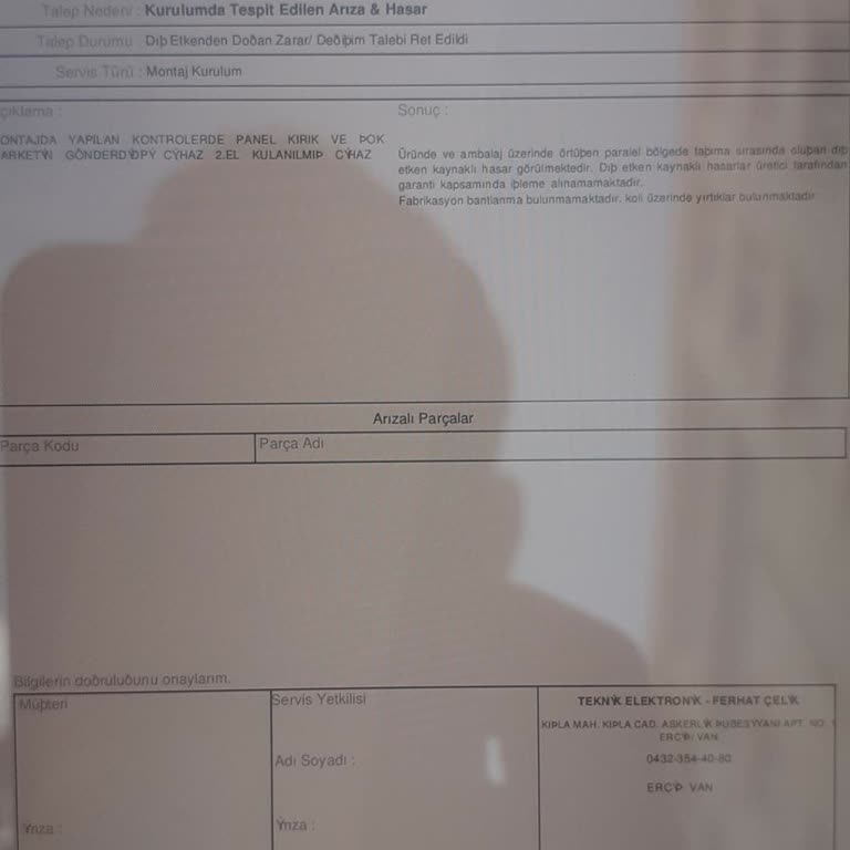 Kırık Televizyon Ve Yetersiz Müşteri Hizmeti