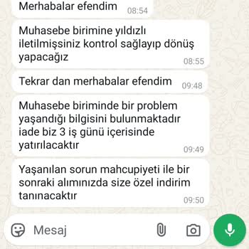 İptal Edilen Siparişin İade Edilmeyen Parası