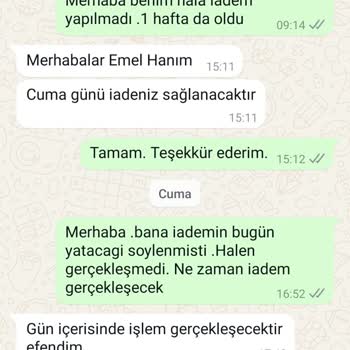 İptal Edilen Siparişin İade Edilmeyen Parası