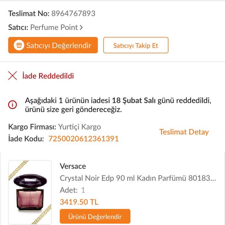 Kalıcı Olmayan Versace Parfüm Mağduriyeti