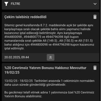 Bahis Sitesinde Kazançlarım Silindi