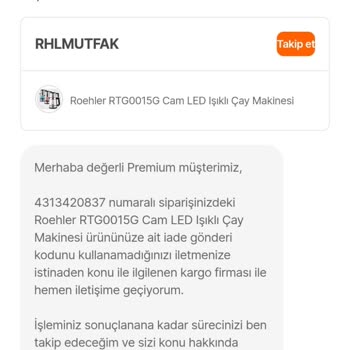 Hepsiburada'da Çözüm Bulamayan Çay Makinesi Sorunu