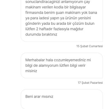 Hepsiburada'da Çözüm Bulamayan Çay Makinesi Sorunu