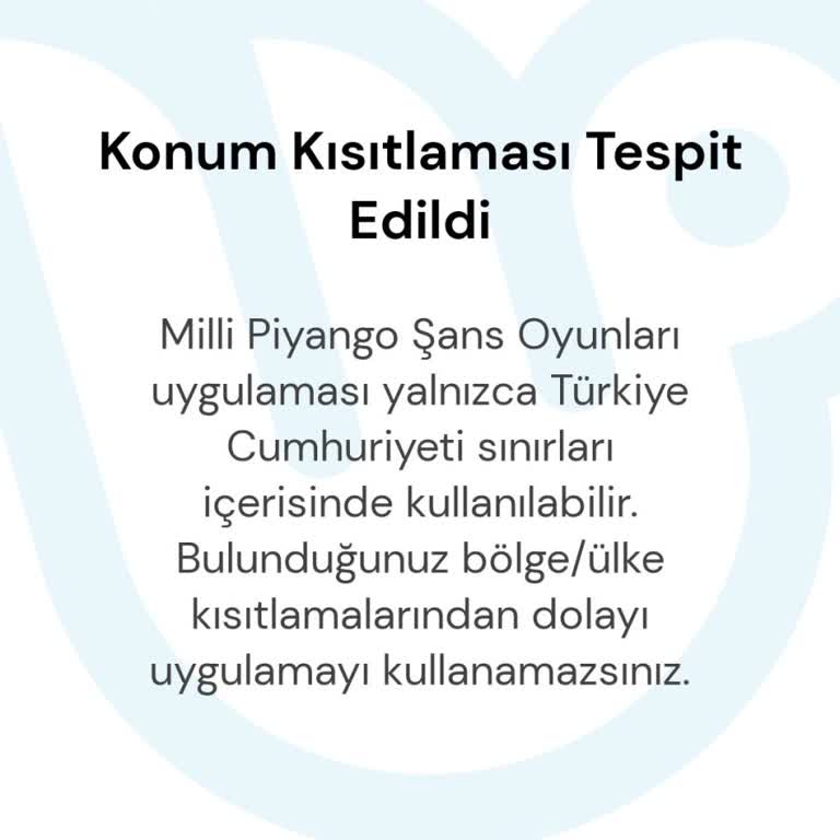 Milli Piyango Sitesine Erişim Sorunu Ve Konum Kısıtlaması
