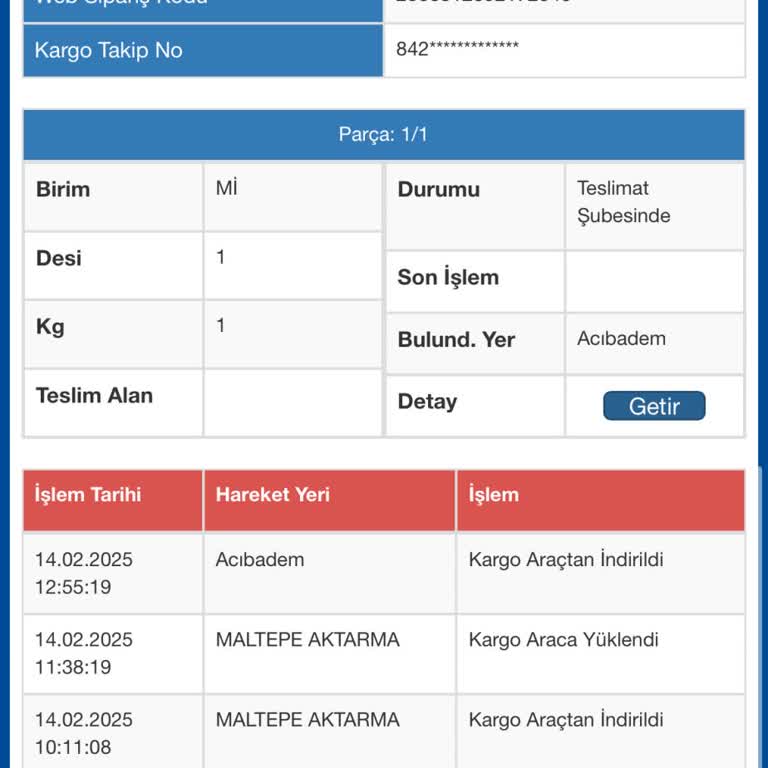 Sürat Kargo Acıbadem Şubesi Kargomu 6 Gündür Teslim Etmiyor