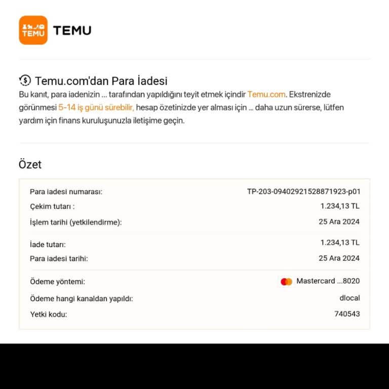 İptal Edilen Siparişin İade Sürecinde Yaşanan Sorunlar