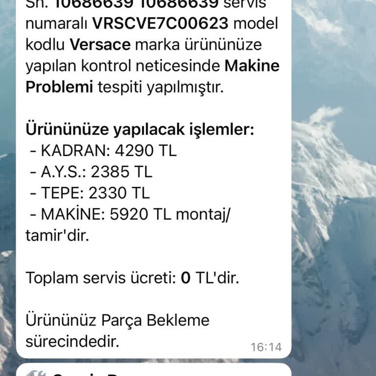 Versace Saatimde Su Geçirme Şoku