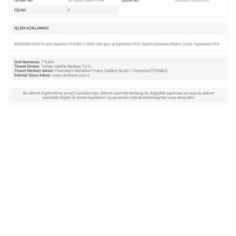 Haksız Pos Ücreti Kesintisi