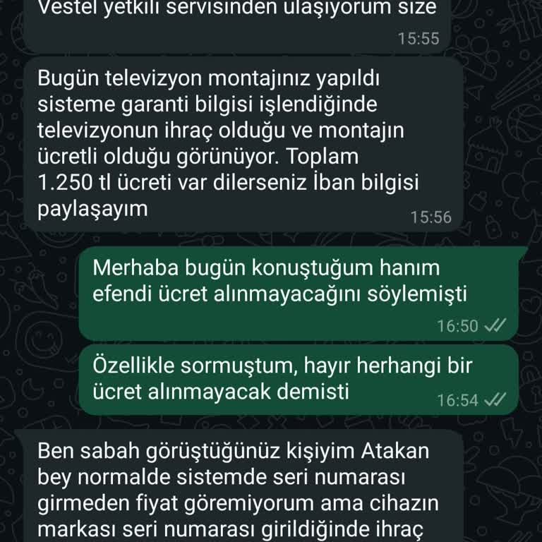 Ücretsiz Kurulum Vaadi Ve Ekstra Ücret Şoku
