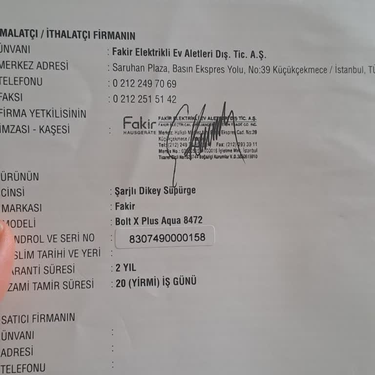 Garanti Kapsamında Olmayan Süpürge Mağduriyeti