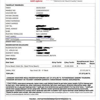 Turistica Ve Yapı Kredi İle Yaşanan Hizmet Sorunu