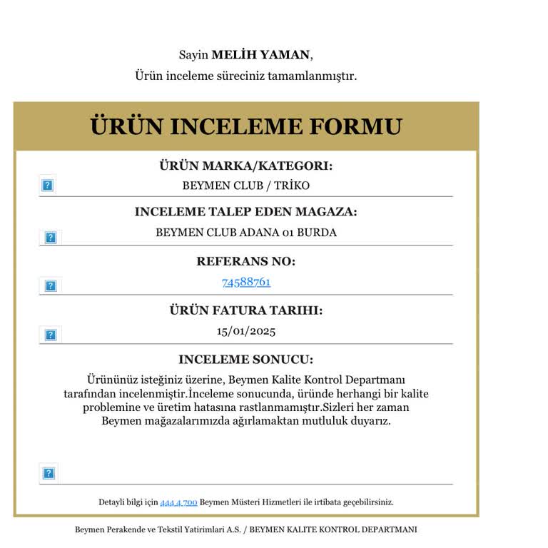 Beymen Kazak Yıkama Sonrası Küçülme Sorunu