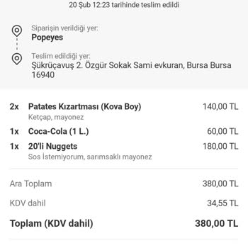 Eksik Ve Pişmemiş Yemek Teslimatı
