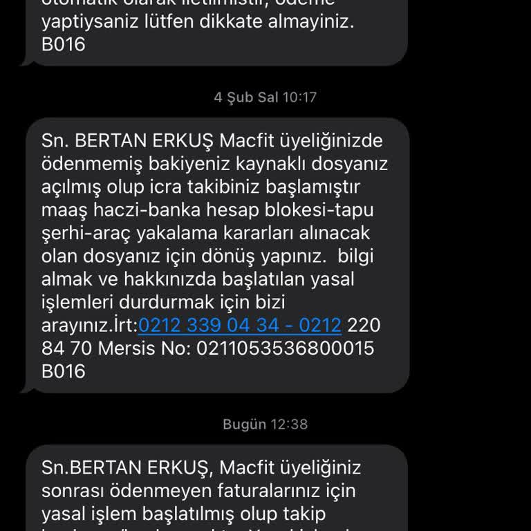 Yanlış Borç Bildirimi Ve Tehdit Mesajları