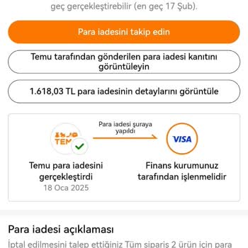 Temu Para İadesi Sorunu Ve Yanıltıcı Bilgiler!