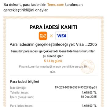 Temu Para İadesi Sorunu Ve Yanıltıcı Bilgiler!