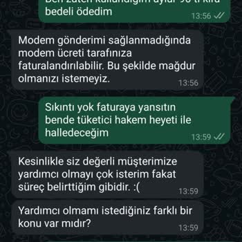 Modem İadesinde Ekstra Kargo Ücreti Sorunu