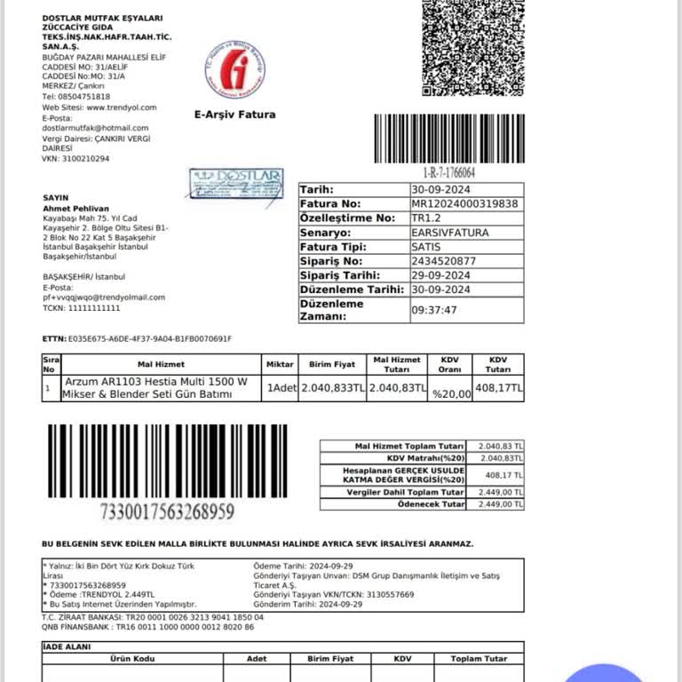 Arzum Blender Kapak Sorunu Ve Servis Ücreti Hayal Kırıklığı