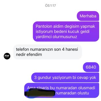 Freemen'den Aldığım Pantolonlar Küçük Geldi, İletişim Sıfır!