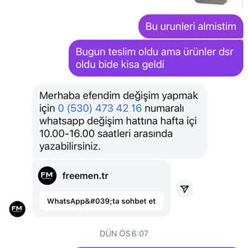Freemen'den Aldığım Pantolonlar Küçük Geldi, İletişim Sıfır!