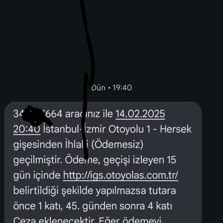 Otoyol Geçiş İhlali Ve Ceza Uyarısı