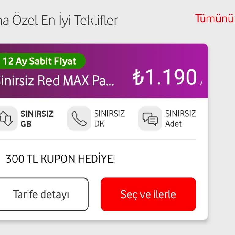 Vodafone'un Kısıtlı Seçenek Politikası