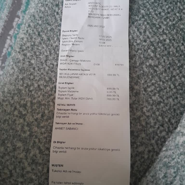 Garanti Süresinde Haksız Ücret Talebi