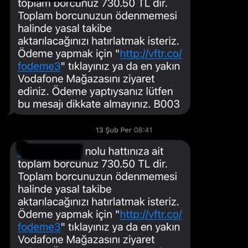 Kullanılmayan Hat İçin Haksız Borç Mesajları