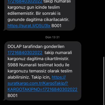 Sürat Kargo İle Teslimat Sorunları Ve İletişimsizlik