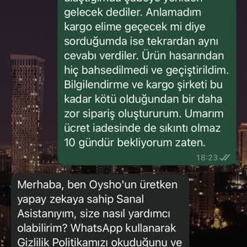 Oysho Online Alışverişte Kargo Ve İletişim Krizi