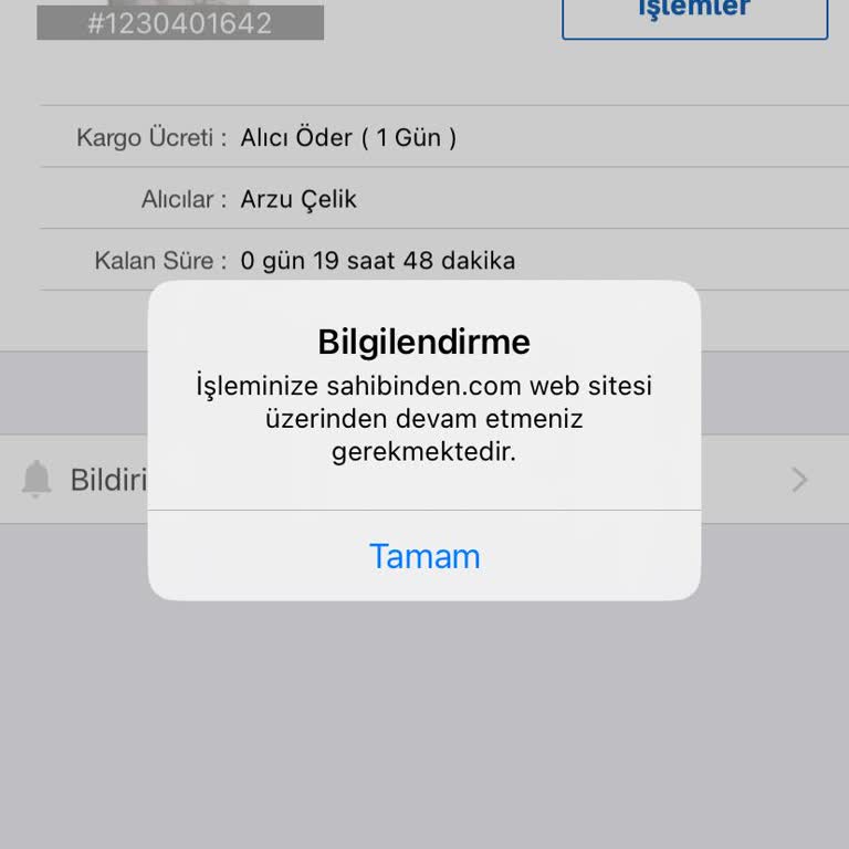 Sahibinden Kargo Bilgisi Girememe Sorunu