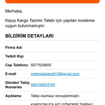 Kayıp Kargo Ve İlgisiz Müşteri Hizmetleri