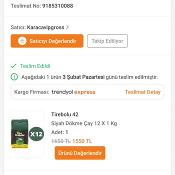 Tirebolu 42 Çay Tadı Çok Kötü