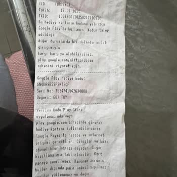 Geçersiz Google Play Kodu Mağduriyeti