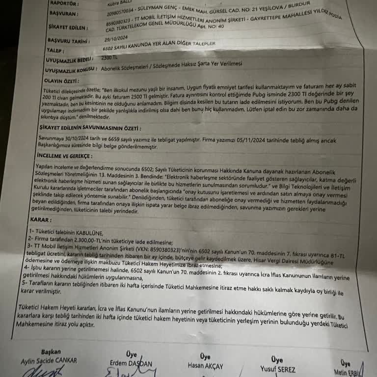 Türk Telekom'un Karar Uygulama Sorunu
