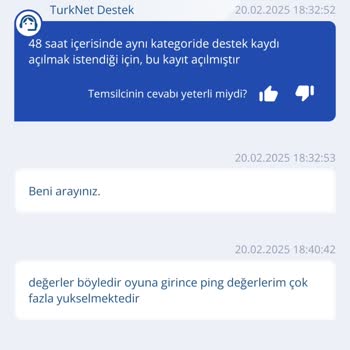 TurkNet İle Sürekli Bağlantı Sorunları Ve Yetersiz Destek