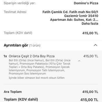 Geç Gelen Sipariş Ve Kaba Davranış