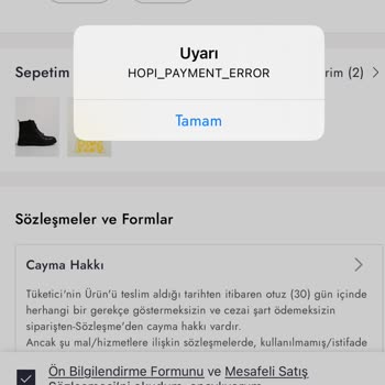 Hopi Kullanarak Ödeme Yaparken Sürekli Hata Alıyorum