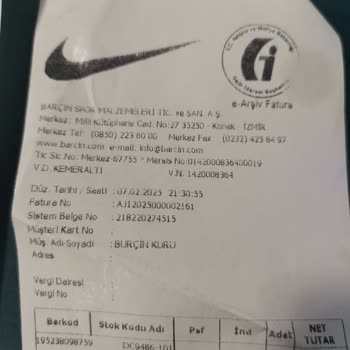 Barçın Spor Nike Ayakkabı Değişim Sorunu
